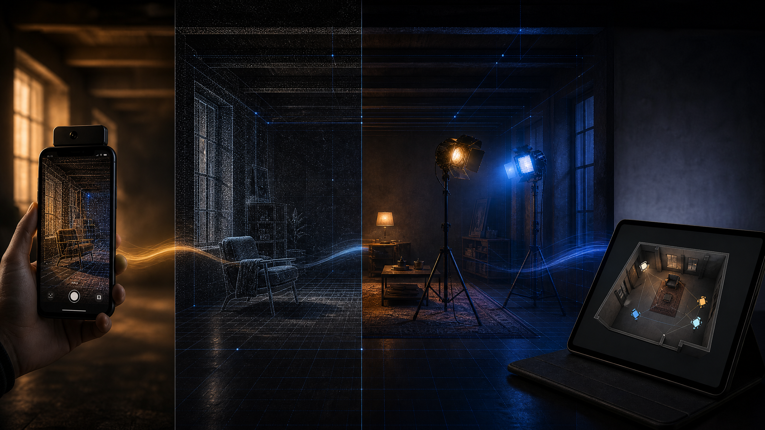WATT-IF workflow concept: capture, build, light, export
