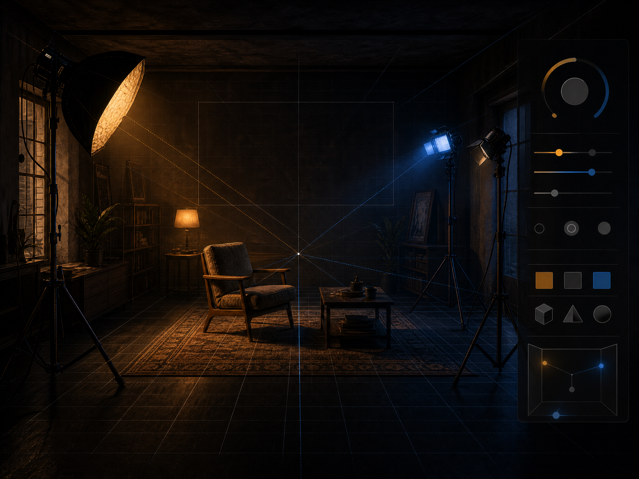 WATT-IF Stage concept showing fixture placement and planning controls